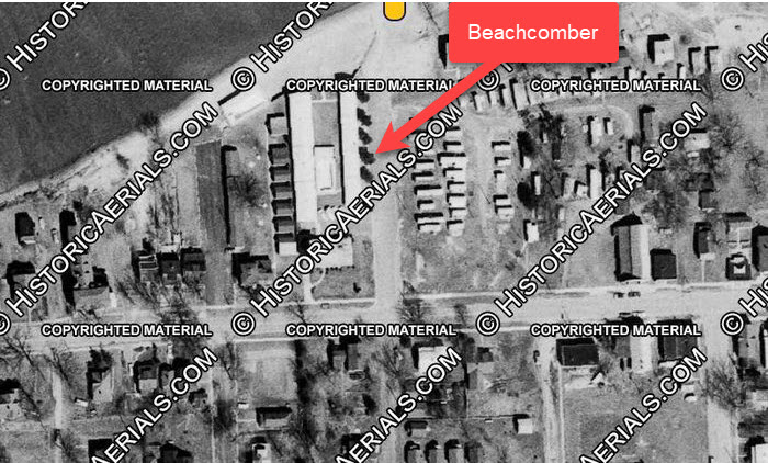 Beachcomber Motel & Apartments - 1968 Aerial (newer photo)